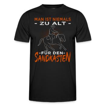 Westernreiten - Westernpferd - Reining - Männer Funktions-T-Shirt - Schwarz - Vorne - AI Model Male 178 dark (178cm)