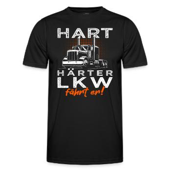 Hart Härter LKW Fährt Er - Trucker - LKW Fahrer - Männer Funktions-T-Shirt - Schwarz - Vorne - AI Model Male 178 dark (178cm)