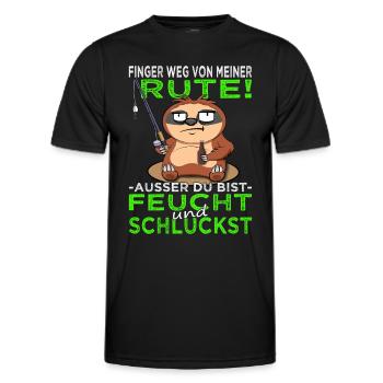 Finger weg von meiner Rute - Angeln - Angler - Männer Funktions-T-Shirt - Schwarz - Vorne - AI Model Male 178 dark (178cm)