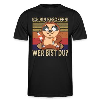 Ich bin besoffen Faultier - Cocktail - Männer Funktions-T-Shirt - Schwarz - Vorne - AI Model Male 178 dark (178cm)