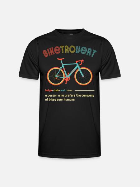 Biketrovert Frasi Divertenti Bici Gravel Ciclismo - Maglietta sportiva per uomo - nero