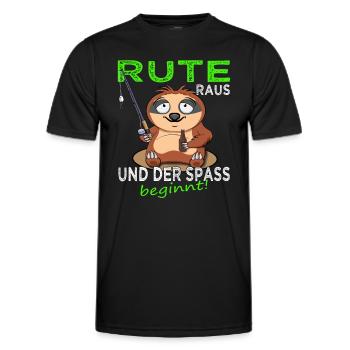 Rute raus - Angler - Angeln - Männer Funktions-T-Shirt - Schwarz - Vorne - AI Model Male 178 dark (178cm)