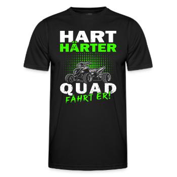 Hard harder quad he drives - Motorsport -ATV - Men's Functional T-Shirt - black - Front - AI Model Male 178 dark (178cm)
