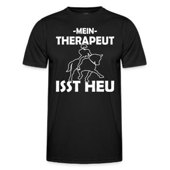 Mein Therapeut isst Heu - Dressurpferd - Männer Funktions-T-Shirt - Schwarz - Vorne - AI Model Male 178 dark (178cm)