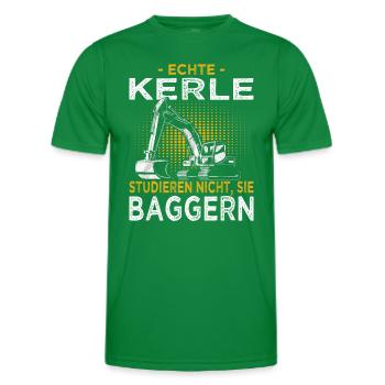 Bagger Spruch für Bauarbeiter & Baggerfahrer - Männer Funktions-T-Shirt - Kelly Green - Vorne - AI Model Male 178 dark (178cm)