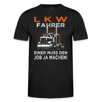 Einer muss den Job ja machen Trucker & LKW-Fahrer - Männer Funktions-T-Shirt - Schwarz - Vorne - AI Model Male 178 dark (178cm)
