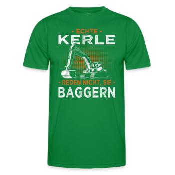Bagger Spruch für Bauarbeiter & Baggerfahrer - Männer Funktions-T-Shirt - Kelly Green - Vorne - AI Model Male 178 dark (178cm)