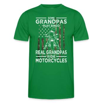 Biker Opa - Motocycliste - Moto - T-shirt sport Homme - vert - Devant - AI Model Male 178 dark (178cm)