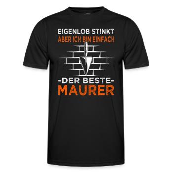 Ich bin der beste Maurer - Baustellen Handwerker - Männer Funktions-T-Shirt - Schwarz - Vorne - AI Model Male 178 dark (178cm)