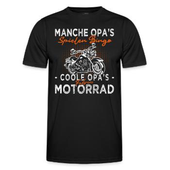 Biker Opa - Motorradfahrer - Motorrad - Männer Funktions-T-Shirt - Schwarz - Vorne - AI Model Male 178 dark (178cm)