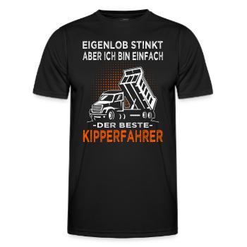Bester Kipperfahrer - Kipper - Muldenkipper - Männer Funktions-T-Shirt - Schwarz - Vorne - AI Model Male 178 dark (178cm)