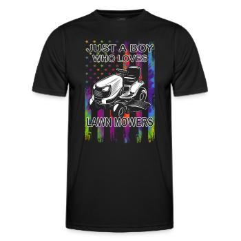 Lawn mowing - Lawn care - Gardener - Groundskeeper - Men's Functional T-Shirt - black - Front - AI Model Male 178 dark (178cm)