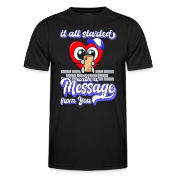 Saint-Valentin - Anniversaire - Carnaval - T-shirt sport Homme - noir - Devant - AI Model Male 178 dark (178cm)