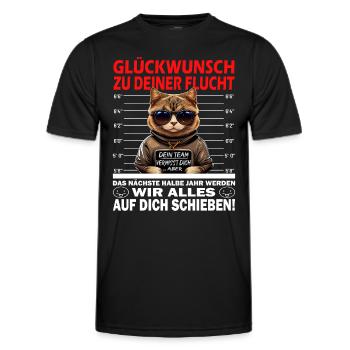 Glückwunsch zur Flucht - Jobwechsel - Männer Funktions-T-Shirt - Schwarz - Vorne - AI Model Male 178 dark (178cm)