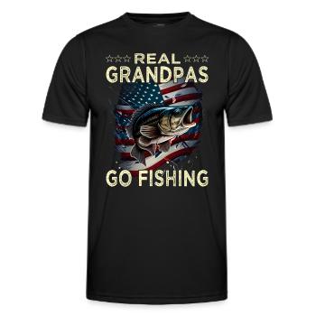Real Grandpas Go Fishing - Männer Funktions-T-Shirt - Schwarz - Vorne - AI Model Male 178 dark (178cm)