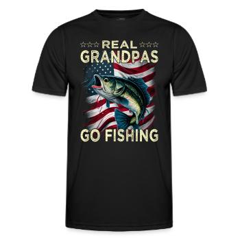 Real Grandpas Go Fishing - Männer Funktions-T-Shirt - Schwarz - Vorne - AI Model Male 178 dark (178cm)