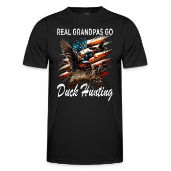 Real Gradnpas go Duck Hunting - Männer Funktions-T-Shirt - Schwarz - Vorne - AI Model Male 178 dark (178cm)