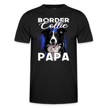 Border Collie Papa - Border Collie Lover - Men's Functional T-Shirt - black - Front - AI Model Male 178 dark (178cm)