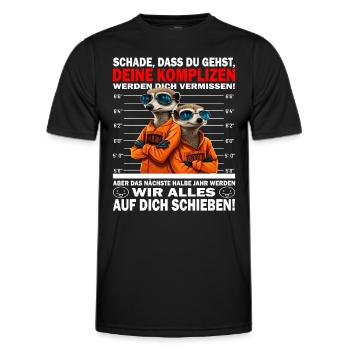 Glückwunsch zur Flucht - Jobwechsel - Männer Funktions-T-Shirt - Schwarz - Vorne - AI Model Male 178 dark (178cm)