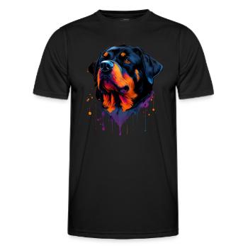 Rottweiler - Amoureux des chiens - Propriétaires de chiens - T-shirt sport Homme - noir - Devant - AI Model Male 178 dark (178cm)