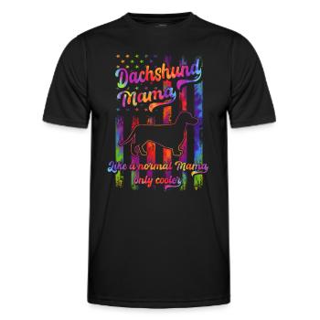 Teckel - Amoureux des chiens - Propriétaires de chiens - T-shirt sport Homme - noir - Devant - AI Model Male 178 dark (178cm)