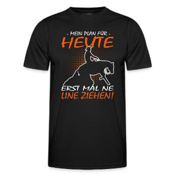 Mein Plan für heute Reining - Westernreiten - Männer Funktions-T-Shirt - Schwarz - Vorne - AI Model Male 178 dark (178cm)