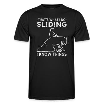 That's what i do Sliding - Reining - Westernreiten - Männer Funktions-T-Shirt - Schwarz - Vorne - AI Model Male 178 dark (178cm)