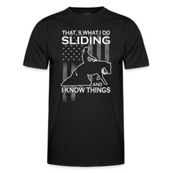 That's what i do Sliding - Reining - Westernreiten - Männer Funktions-T-Shirt - Schwarz - Vorne - AI Model Male 178 dark (178cm)