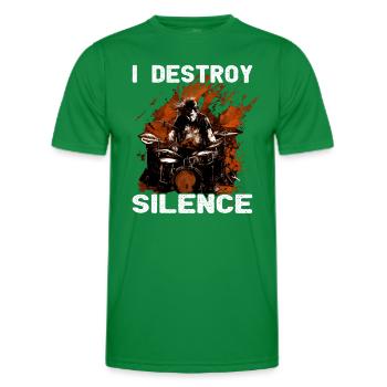 I Destroy Silence - batterie - batteur - T-shirt sport Homme - vert - Devant - AI Model Male 178 dark (178cm)