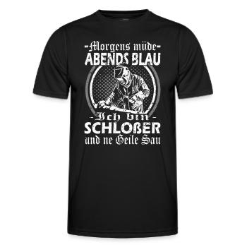 Schweißer - Schweißerspruch - Metallbau - Männer Funktions-T-Shirt - Schwarz - Vorne - AI Model Male 178 dark (178cm)