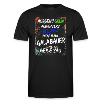 Galabauer Gartenbau Landschaftsgärtner - Männer Funktions-T-Shirt - Schwarz - Vorne - AI Model Male 178 dark (178cm)