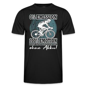 Rennradfahrer Sprüche - Fahrradfahrer ohne Akku - Männer Funktions-T-Shirt - Schwarz - Vorne - AI Model Male 178 dark (178cm)