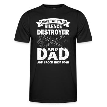 Flute - Flute Player Music Lovers - Men's Functional T-Shirt - black - Front - AI Model Male 178 dark (178cm)