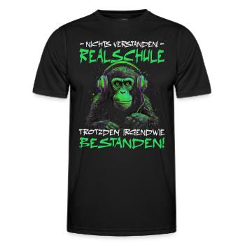 Realschule bestanden - Schulabschluss - Männer Funktions-T-Shirt - Schwarz - Vorne - AI Model Male 178 dark (178cm)