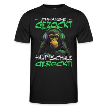 Hauptschule bestanden - Schulabschluss - Männer Funktions-T-Shirt - Schwarz - Vorne - AI Model Male 178 dark (178cm)