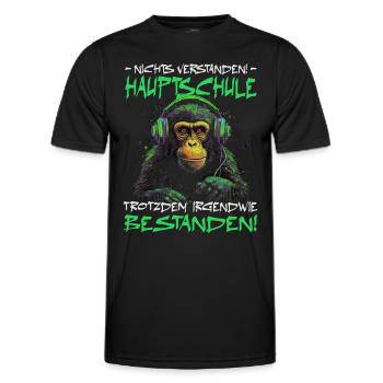 Hauptschule bestanden - Schulabschluss - Männer Funktions-T-Shirt - Schwarz - Vorne - AI Model Male 178 dark (178cm)