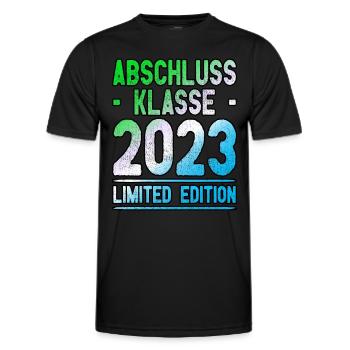 Abschlussklasse 2023 - Abi / Abitur 2023 - Männer Funktions-T-Shirt - Schwarz - Vorne - AI Model Male 178 dark (178cm)