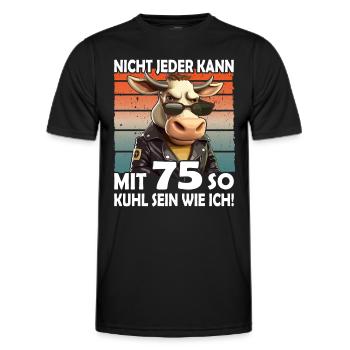 Nicht jeder kann mit 75 Jahren | 75. Geburtstag - Männer Funktions-T-Shirt - Schwarz - Vorne - AI Model Male 178 dark (178cm)