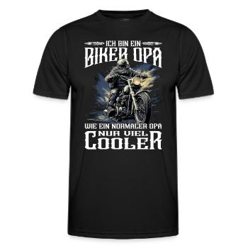 Biker Opa - Motorradfahrer - Motorrad - Männer Funktions-T-Shirt - Schwarz - Vorne - AI Model Male 178 dark (178cm)