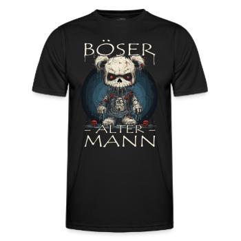 Böser alter Mann - Biker Opa | Motorradfahrer - Männer Funktions-T-Shirt - Schwarz - Vorne - AI Model Male 178 dark (178cm)