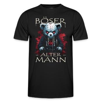 Böser alter Mann - Biker Opa | Motorradfahrer - Männer Funktions-T-Shirt - Schwarz - Vorne - AI Model Male 178 dark (178cm)