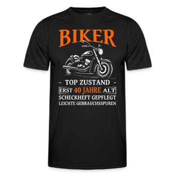 Motorradfahrer & Biker 40. Geburtstag - Männer Funktions-T-Shirt - Schwarz - Vorne - AI Model Male 178 dark (178cm)