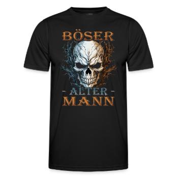 Böser alter Mann - Biker Opa | Motorradfahrer - Männer Funktions-T-Shirt - Schwarz - Vorne - AI Model Male 178 dark (178cm)