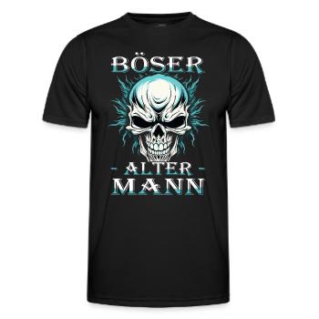 Böser alter Mann - Biker Opa | Motorradfahrer - Männer Funktions-T-Shirt - Schwarz - Vorne - AI Model Male 178 dark (178cm)