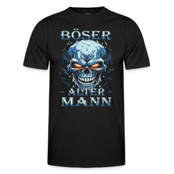 Böser alter Mann - Biker Opa | Motorradfahrer - Männer Funktions-T-Shirt - Schwarz - Vorne - AI Model Male 178 dark (178cm)