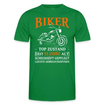 Motorradfahrer & Biker 35. Geburtstag - Männer Funktions-T-Shirt - Kelly Green - Vorne - AI Model Male 178 dark (178cm)