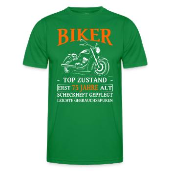 Motorradfahrer & Biker 75. Geburtstag - Männer Funktions-T-Shirt - Kelly Green - Vorne - AI Model Male 178 dark (178cm)