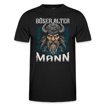 Böser alter Mann | Wikinger | Vikinger | Nordisch - Männer Funktions-T-Shirt - Schwarz - Vorne - AI Model Male 178 dark (178cm)
