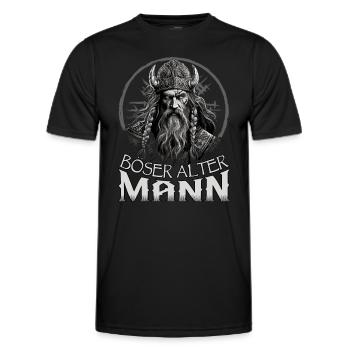 Böser alter Mann | Wikinger | Vikinger | Nordisch - Männer Funktions-T-Shirt - Schwarz - Vorne - AI Model Male 178 dark (178cm)