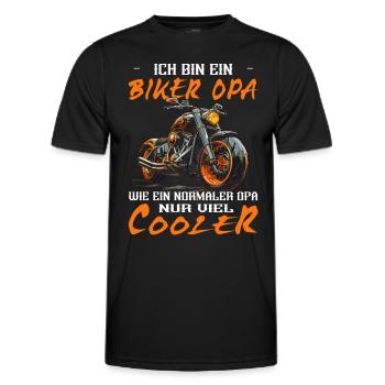 Ich bin ein Biker Opa - Motorradfahrer - Motorrad - Männer Funktions-T-Shirt - Schwarz - Vorne - AI Model Male 178 dark (178cm)